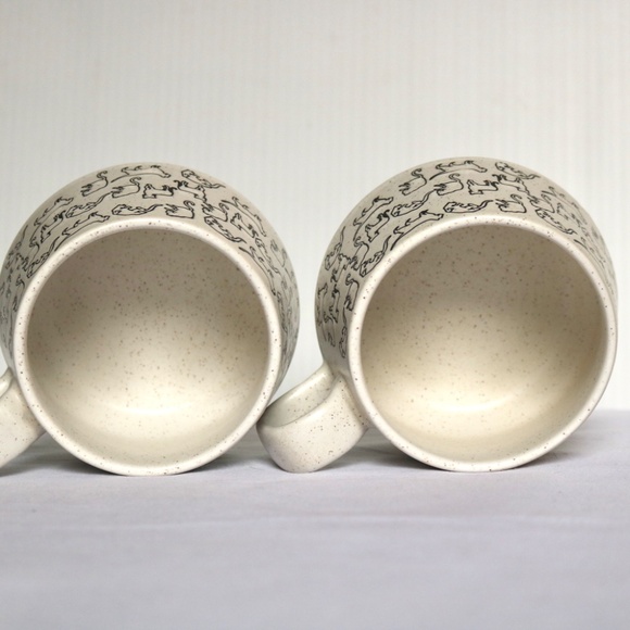 Set of 2 Coco & Lola Cat Coffee Tea Mugs Stoneware Cream Off White Cute - Picture 3 of 4